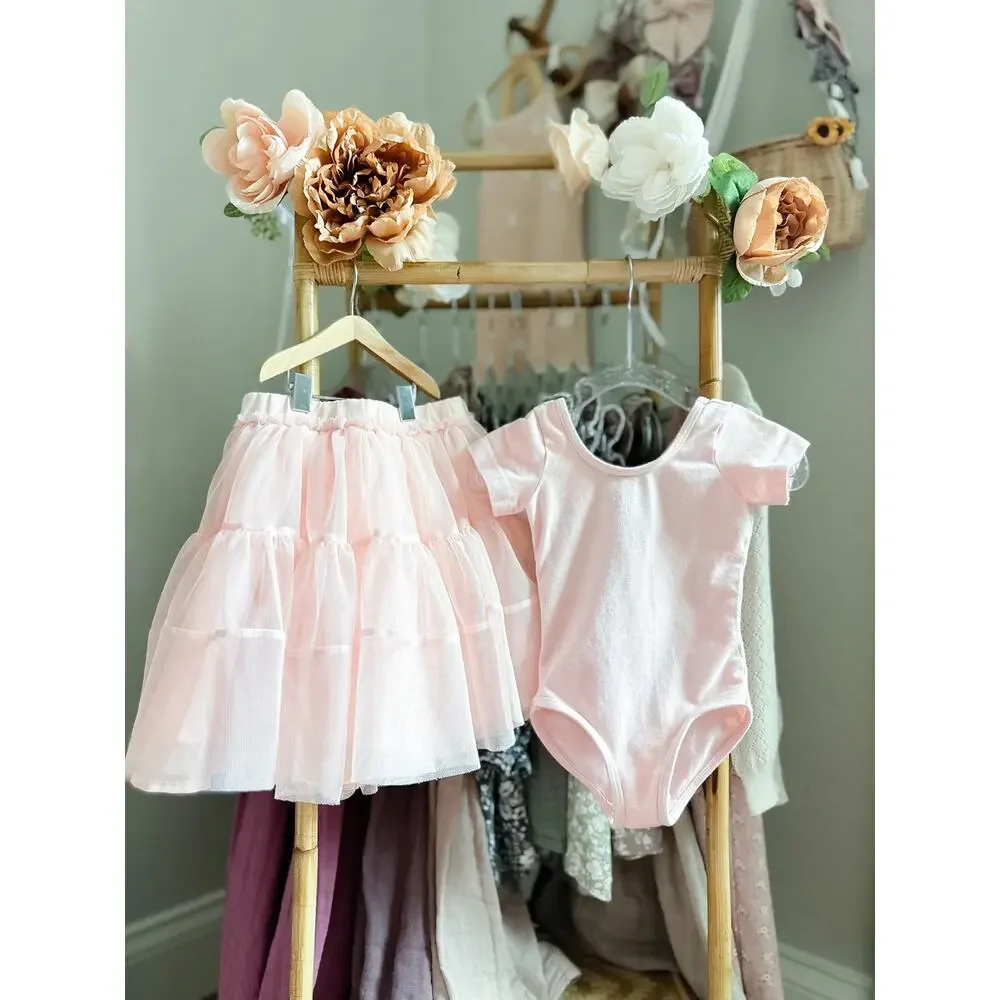 Blush Pink American Apparel Leotard Old Navy Skirt